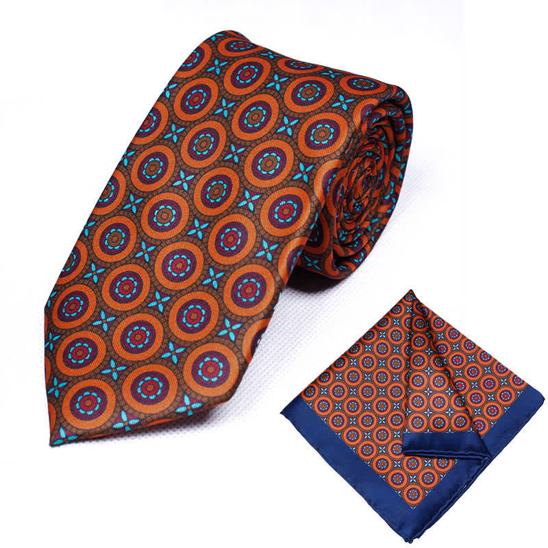 Lot de 2 cravates et mouchoirs à motif cachemire géométrique pour homme - Style #15 - image 16