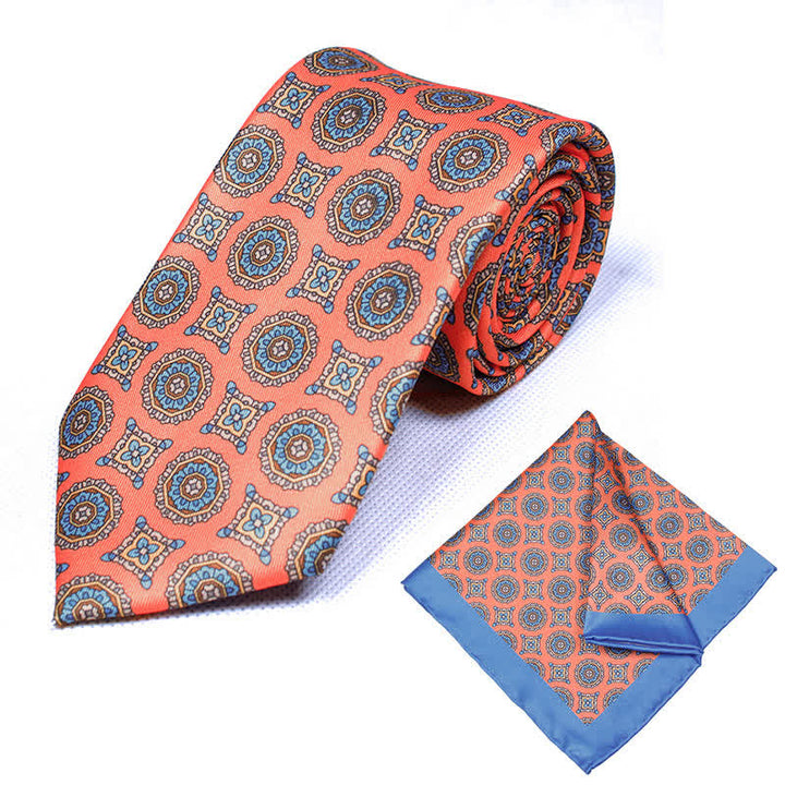 Lot de 2 cravates et mouchoirs à motif cachemire géométrique pour homme - Style #18 - image 19
