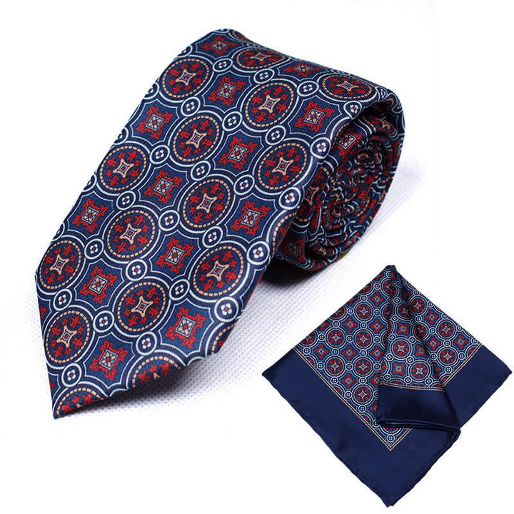 Lot de 2 cravates et mouchoirs à motif cachemire géométrique pour homme - Style #8 - image 9