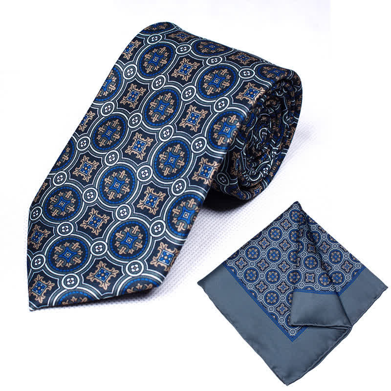 Lot de 2 cravates et mouchoirs à motif cachemire géométrique pour homme - Style #10 - image 11
