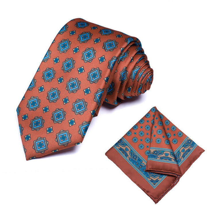 Lot de 2 cravates et mouchoirs à motif cachemire géométrique pour homme - Style #29 - image 30