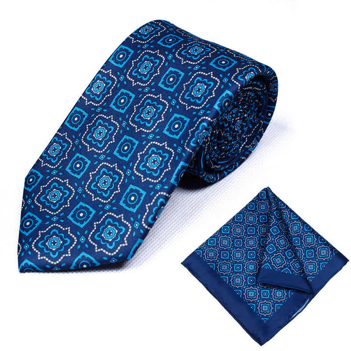 Lot de 2 cravates et mouchoirs à motif cachemire géométrique pour homme - Style #11 - image 12