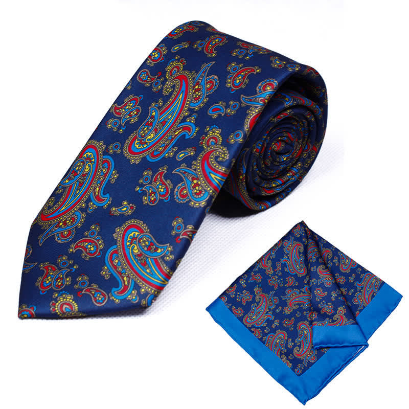 Lot de 2 cravates et mouchoirs à motif cachemire géométrique pour homme - Style #4 - image 5
