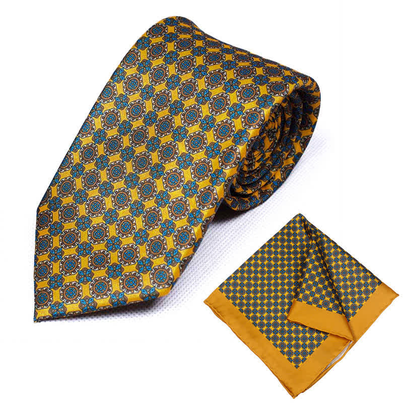 Lot de 2 cravates et mouchoirs à motif cachemire géométrique pour homme - Style #6 - image 7