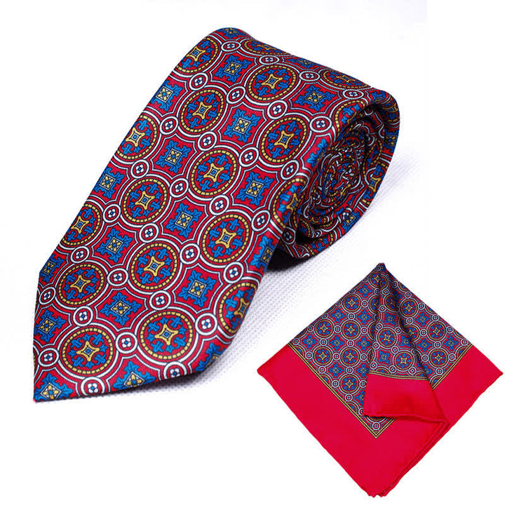 Lot de 2 cravates et mouchoirs à motif cachemire géométrique pour homme - Style #9 - image 10