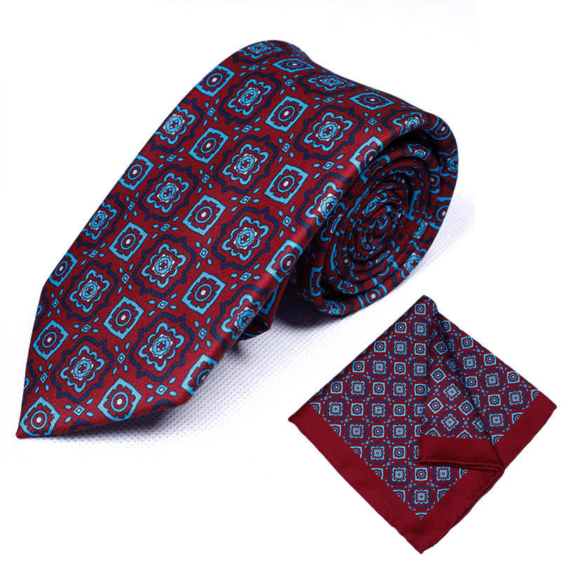 Lot de 2 cravates et mouchoirs à motif cachemire géométrique pour homme - Style #12 - image 13