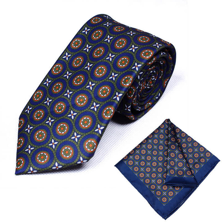 Lot de 2 cravates et mouchoirs à motif cachemire géométrique pour homme - Style #14 - image 15