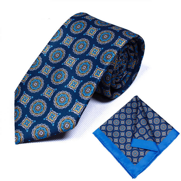 Lot de 2 cravates et mouchoirs à motif cachemire géométrique pour homme - Style #16 - image 17