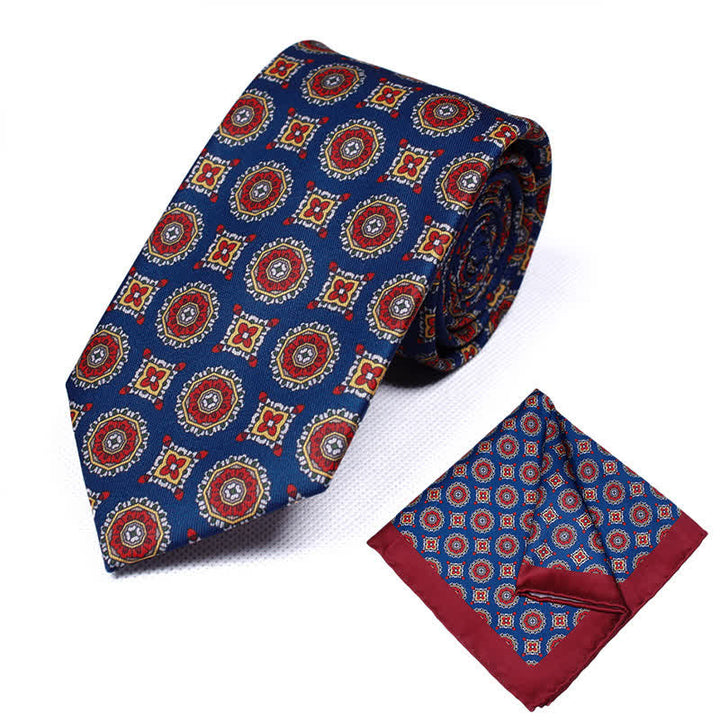 Lot de 2 cravates et mouchoirs à motif cachemire géométrique pour homme - Style #17 - image 18