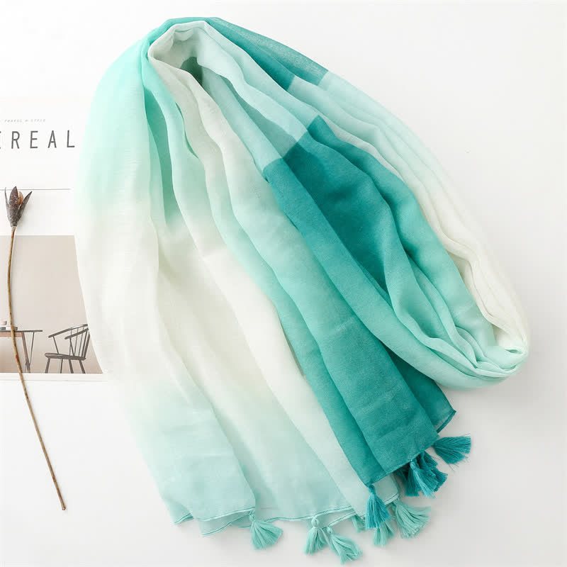 Écharpe fine à dégradé de couleurs unique et fraîche pour femme