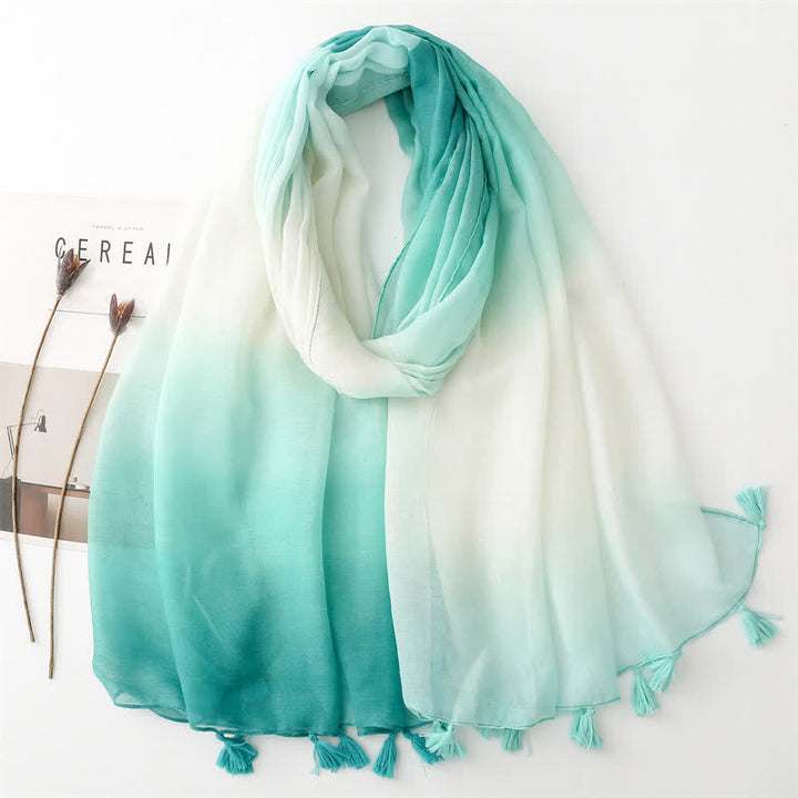 Écharpe fine à dégradé de couleurs unique et fraîche pour femme