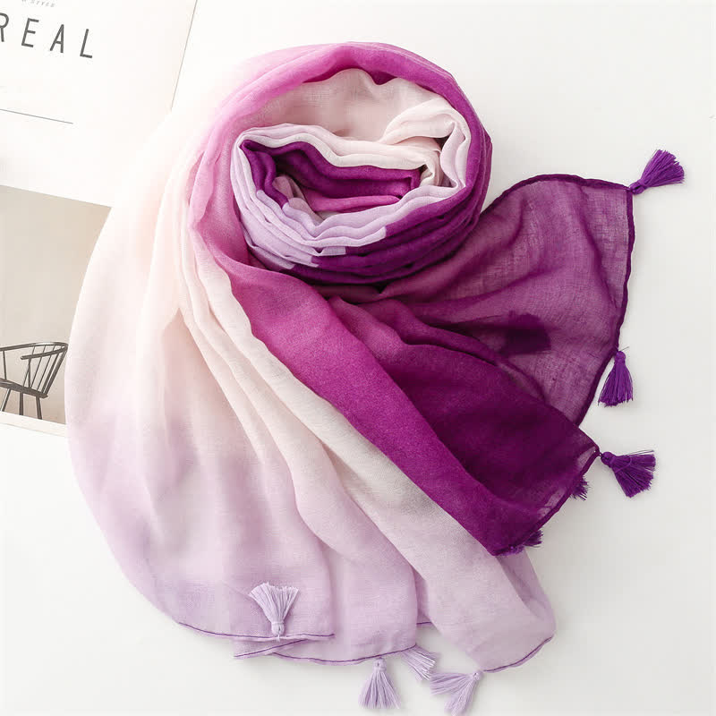 Écharpe fine à dégradé de couleurs unique et fraîche pour femme - image 14