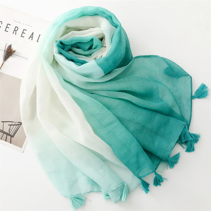 Écharpe fine à dégradé de couleurs unique et fraîche pour femme - image 9