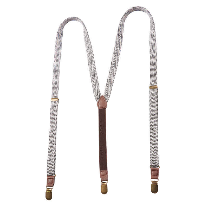 Pantalon tendance à chevrons avec bretelles en Y