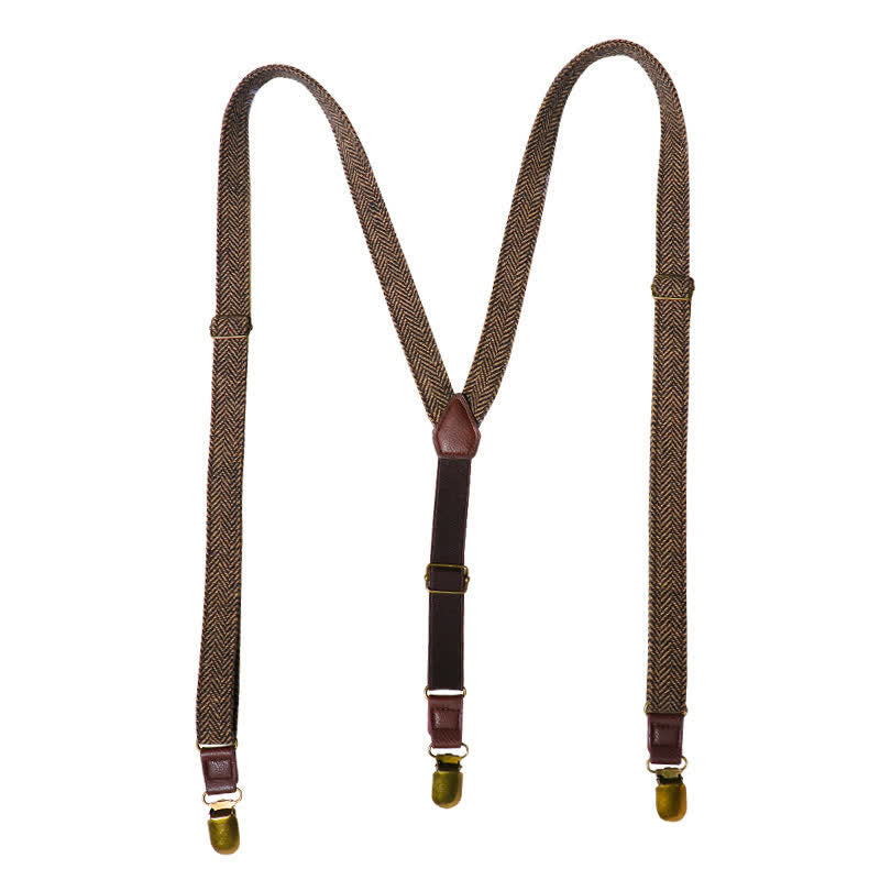 Bretelles à chevrons marron jaunâtre avec dos en Y