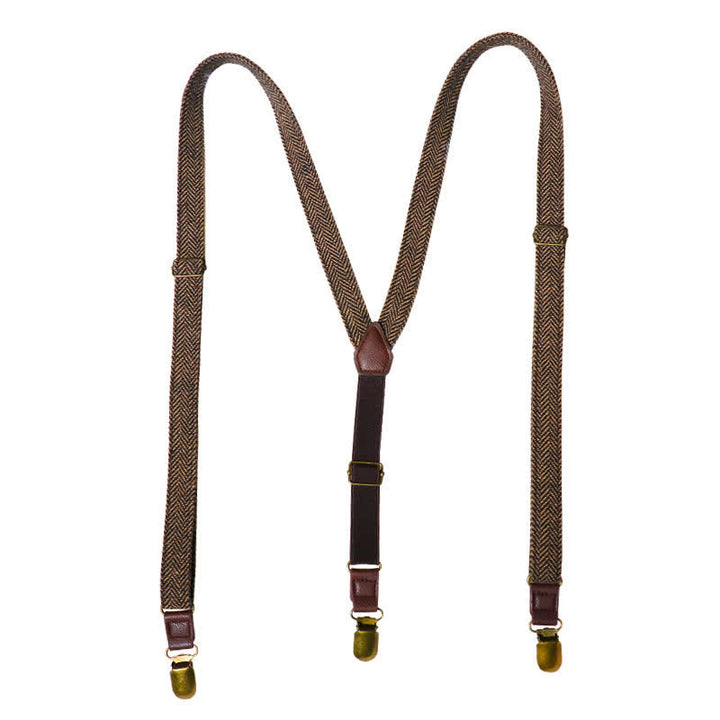 Bretelles à chevrons marron jaunâtre avec dos en Y