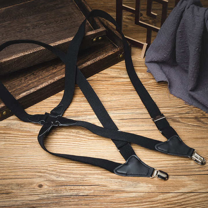 Bretelles élastiques noires de type holster à dos en X
