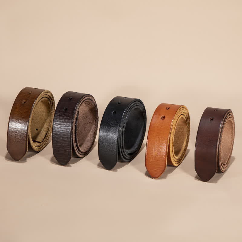 Sangle de ceinture en cuir véritable sans boucle de ceinture - image 1
