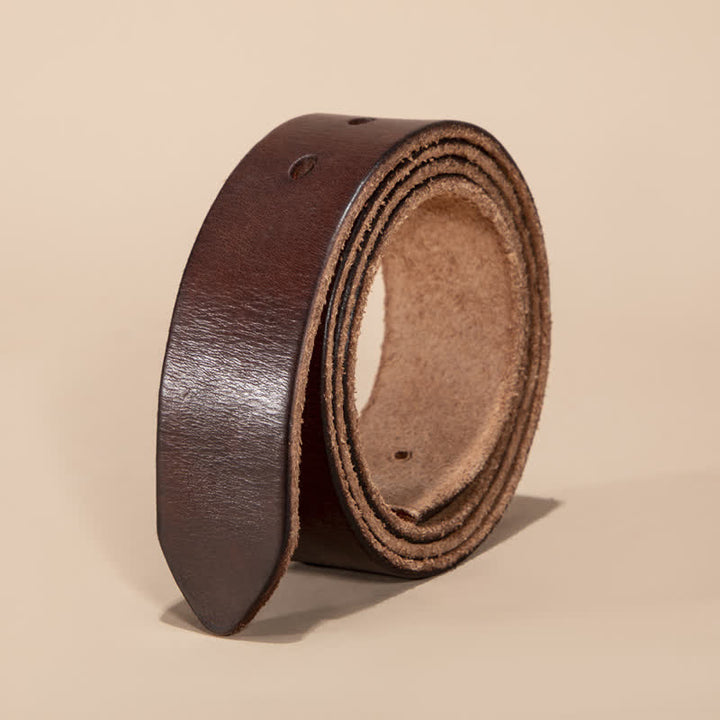 Sangle de ceinture en cuir véritable sans boucle de ceinture - Brun - 46 - image 7
