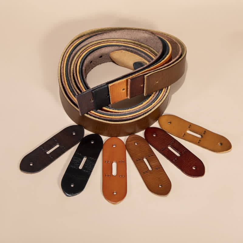 Sangle de ceinture en cuir véritable sans boucle de ceinture - image 2