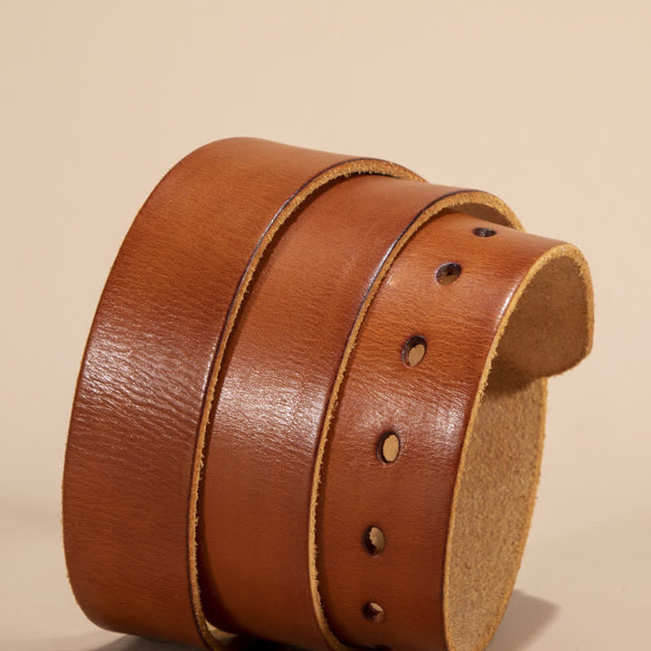 Sangle de ceinture en cuir véritable sans boucle de ceinture - image 4