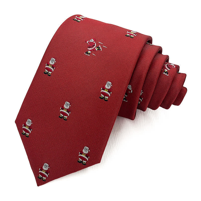 Cravate amusante pour homme à motifs de Père Noël sur le thème de Noël
