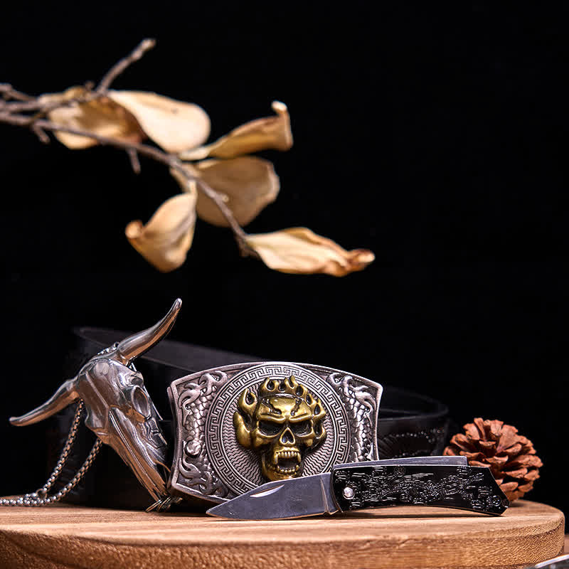 Ensemble de pendentifs en forme de taureau à longues cornes, couteau caché à faire soi-même, gadget occidental