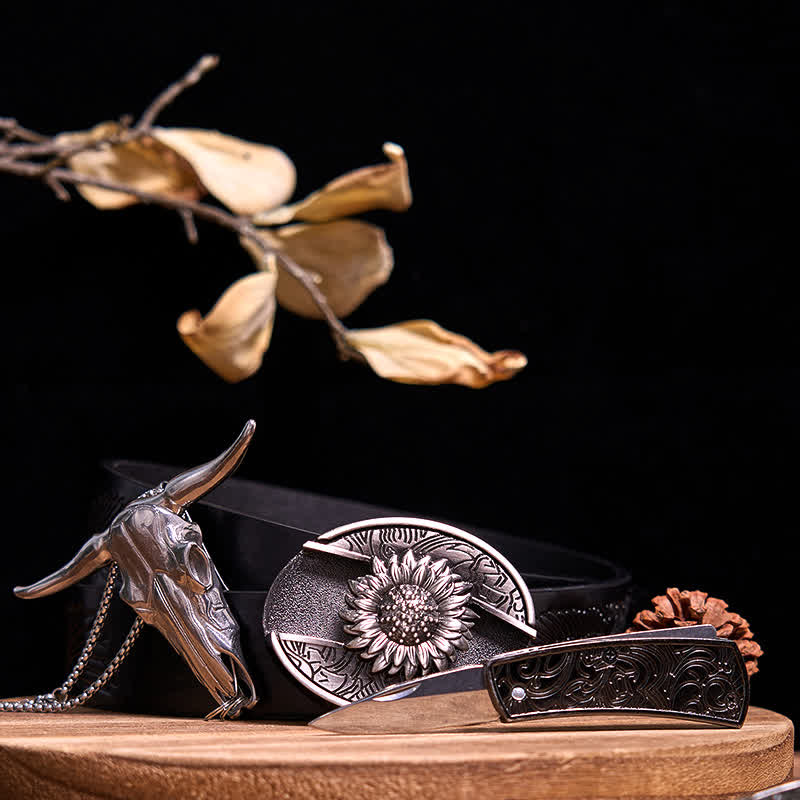 Ensemble de pendentifs en forme de taureau à longues cornes, couteau caché à faire soi-même, gadget occidental