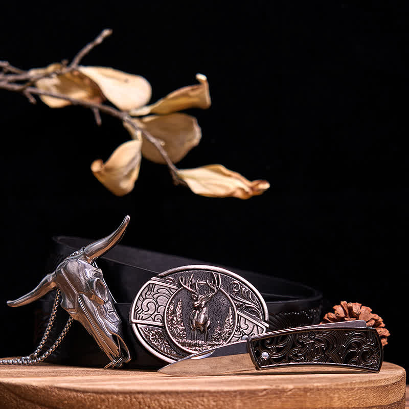 Ensemble de pendentifs en forme de taureau à longues cornes, couteau caché à faire soi-même, gadget occidental