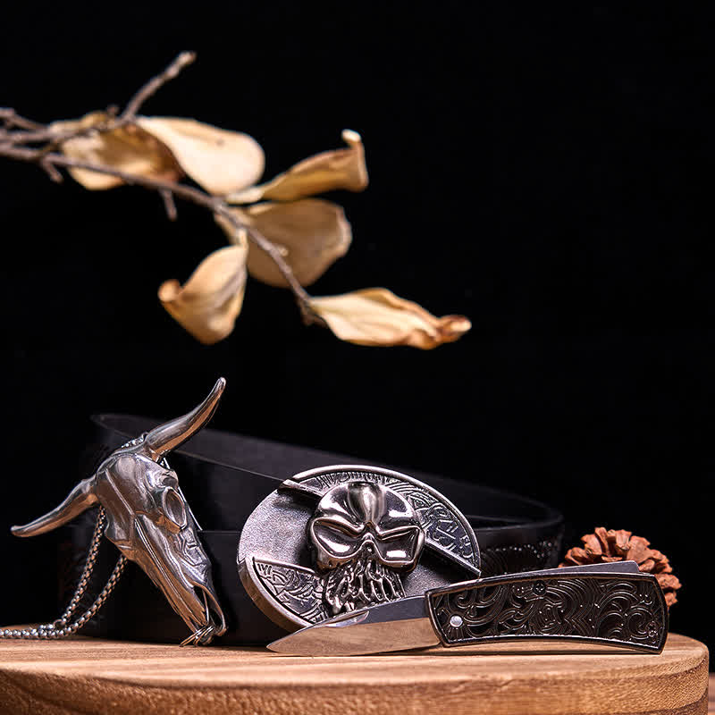 Ensemble de pendentifs en forme de taureau à longues cornes, couteau caché à faire soi-même, gadget occidental