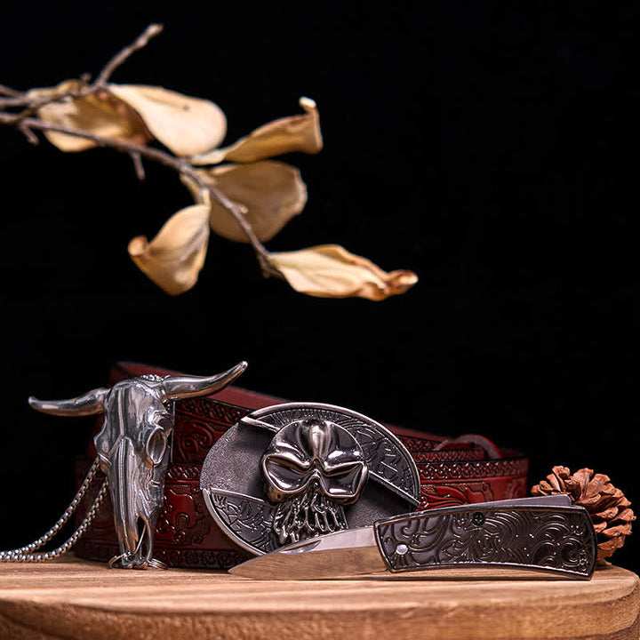 Ensemble de pendentifs en forme de taureau à longues cornes, couteau caché à faire soi-même, gadget occidental