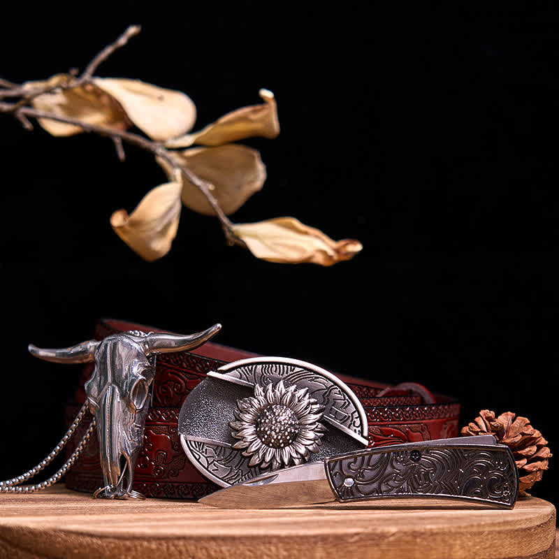 Ensemble de pendentifs en forme de taureau à longues cornes, couteau caché à faire soi-même, gadget occidental