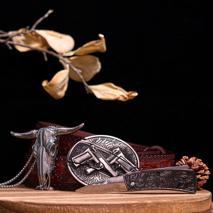 Ensemble de pendentifs en forme de taureau à longues cornes, couteau caché à faire soi-même, gadget occidental
