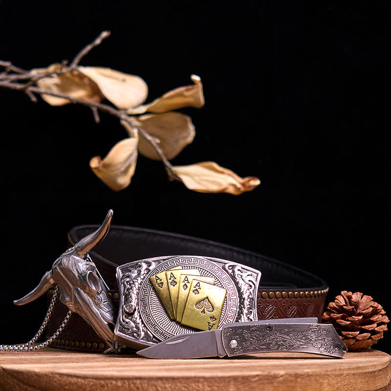 Ensemble de pendentifs en forme de taureau à longues cornes, couteau caché à faire soi-même, gadget occidental