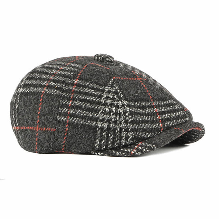 Béret octogonal classique à carreaux décontracté