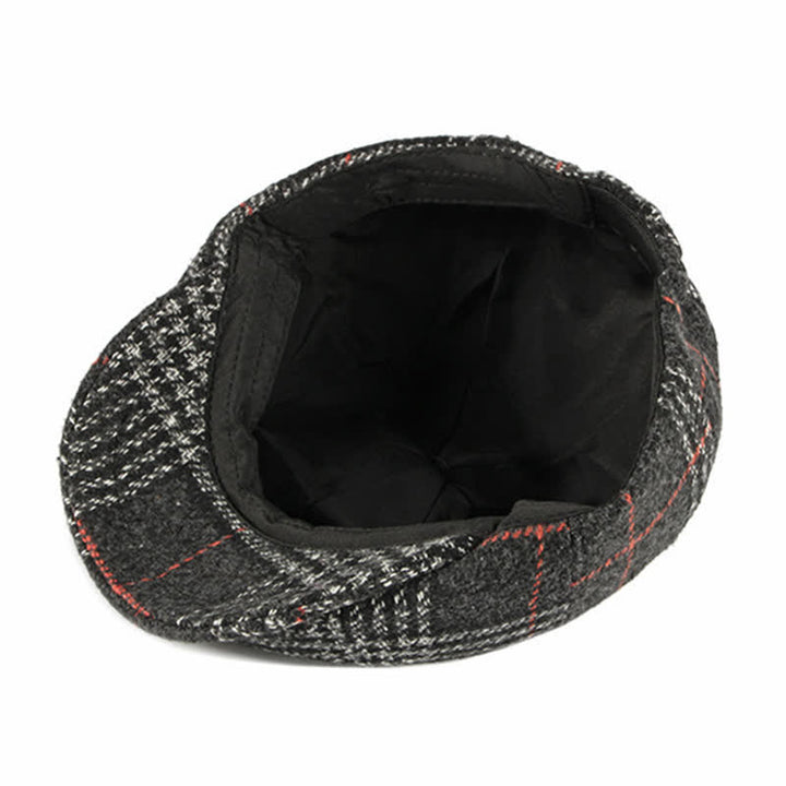 Béret octogonal classique à carreaux décontracté
