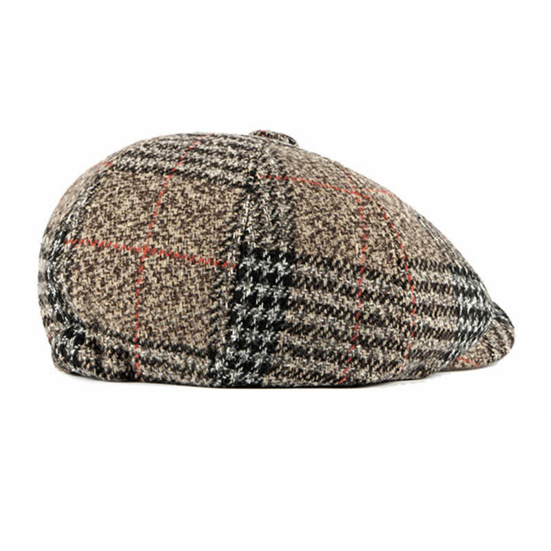 Béret octogonal classique à carreaux décontracté