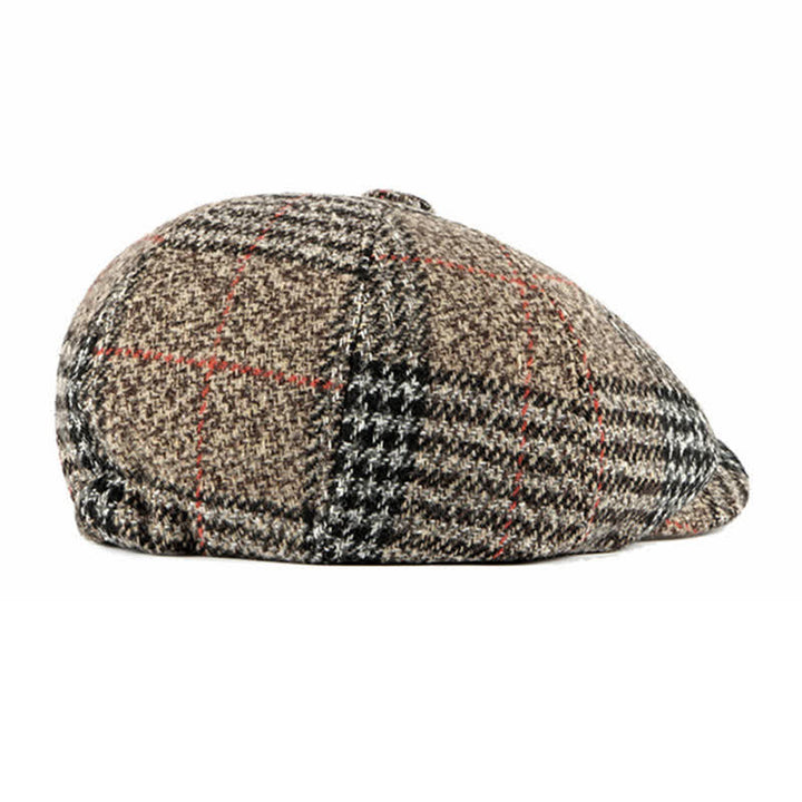 Béret octogonal classique à carreaux décontracté