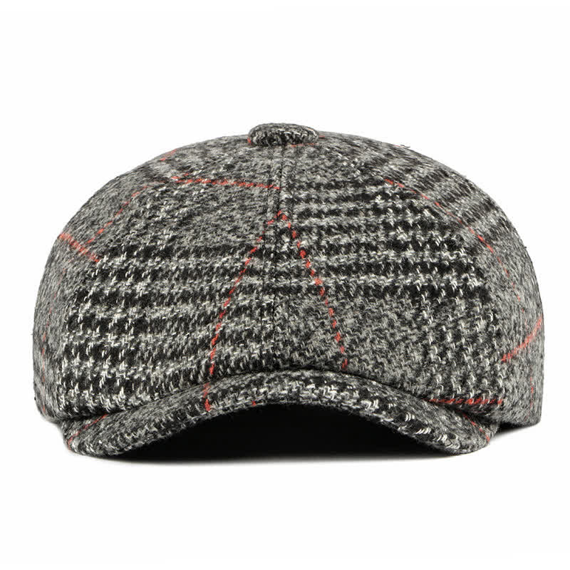 Béret octogonal classique à carreaux décontracté