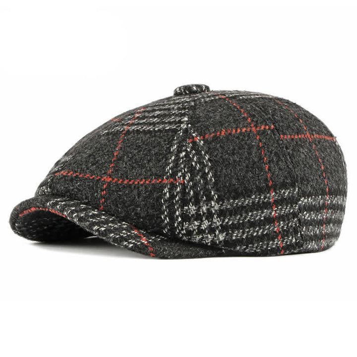 Béret octogonal classique à carreaux décontracté