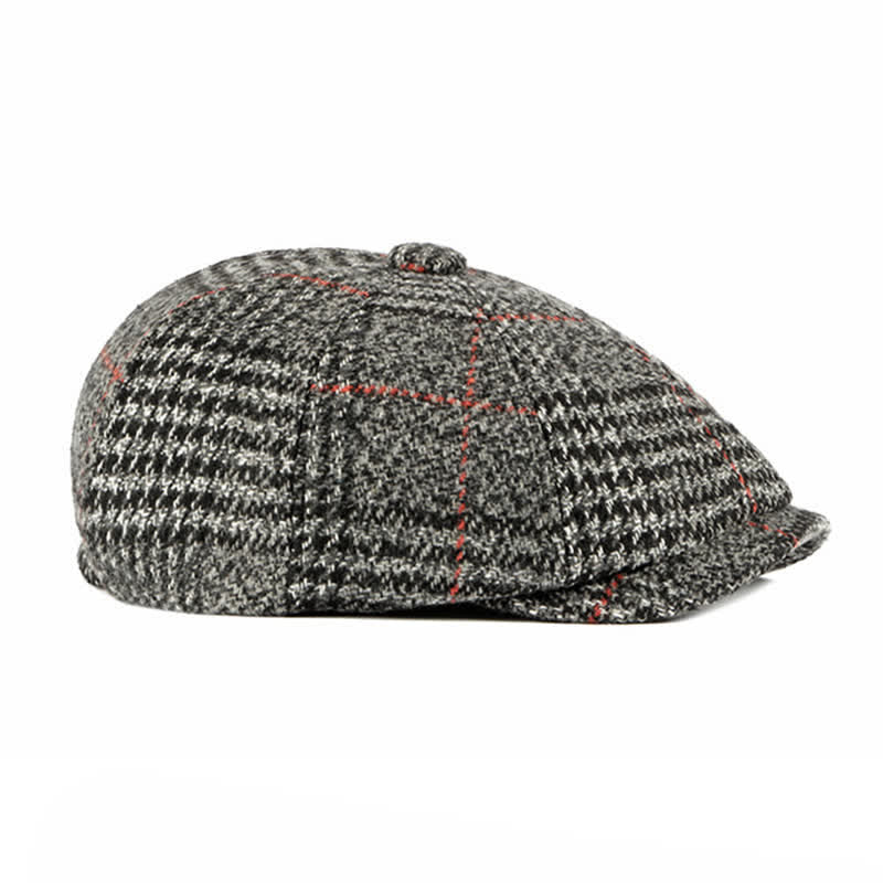 Béret octogonal classique à carreaux décontracté