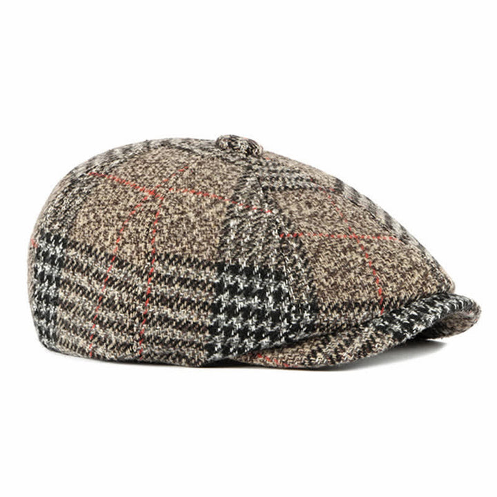 Béret octogonal classique à carreaux décontracté