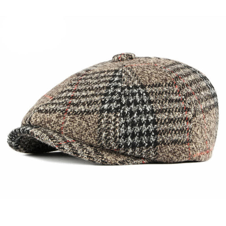 Béret octogonal classique à carreaux décontracté