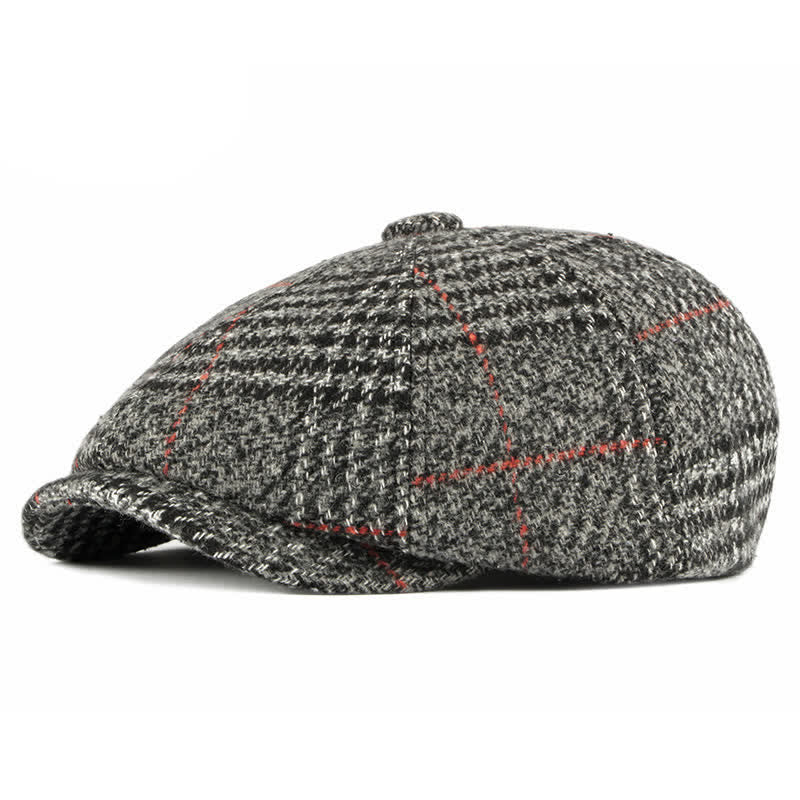 Béret octogonal classique à carreaux décontracté