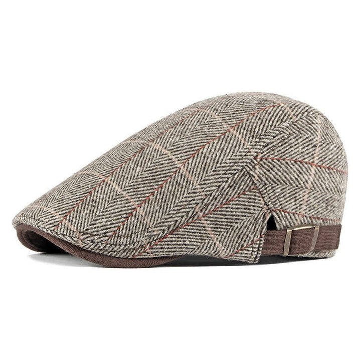 Béret plat en coton à chevrons vintage Gatsby