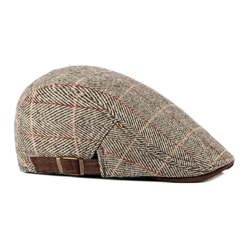 Béret plat en coton à chevrons vintage Gatsby
