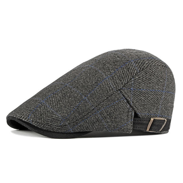 Béret plat en coton à chevrons vintage Gatsby