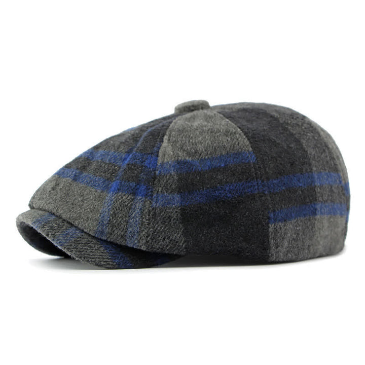 Chapeau béret octogonal à carreaux Painter - Noir - Réglable (21 5/8"-23 1/4") - image 0
