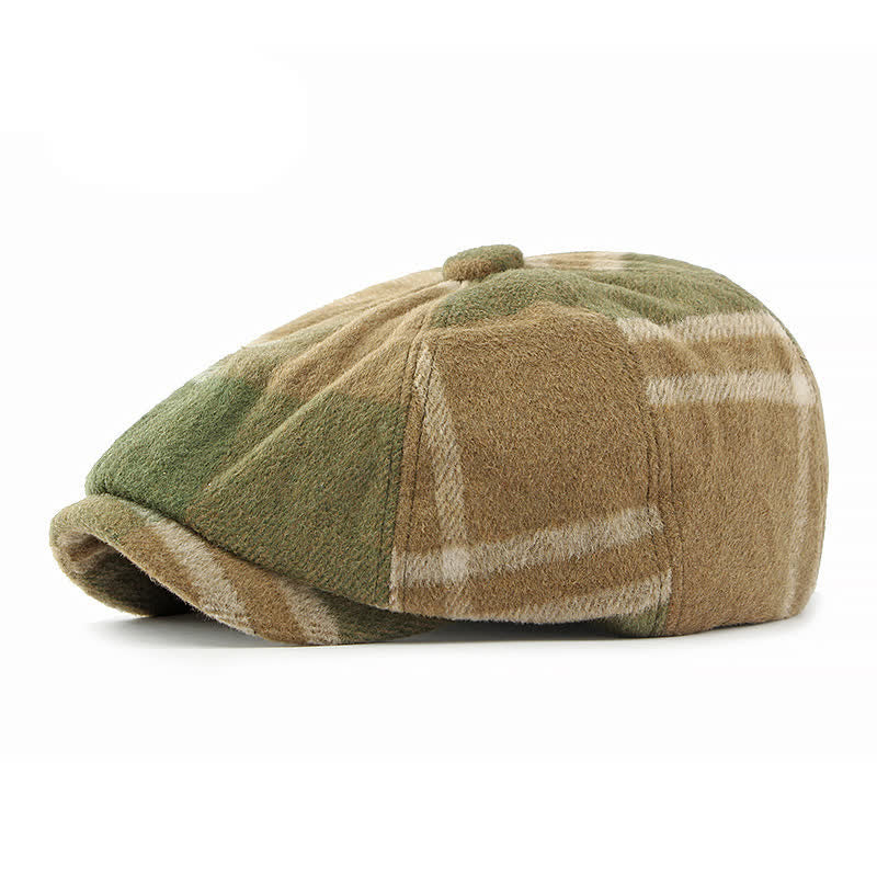 Chapeau béret octogonal à carreaux Painter - Kaki - Réglable (21 5/8"-23 1/4") - image 3