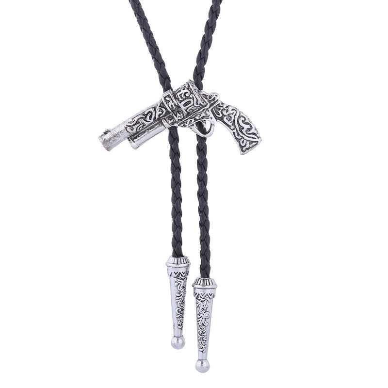 Pendentif pistolet sculpté Rodeo Bolo Tie